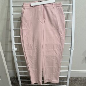 Express Editor Straight Super High Rise Light Pink Trousers